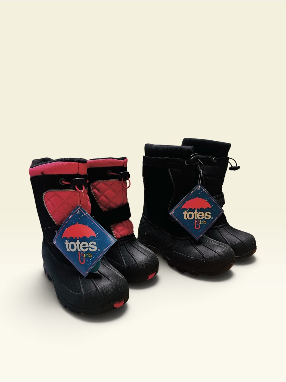 Totes Kids "Jillian"  Snow Boots 2 Pair (12/13) Color Black/Pink